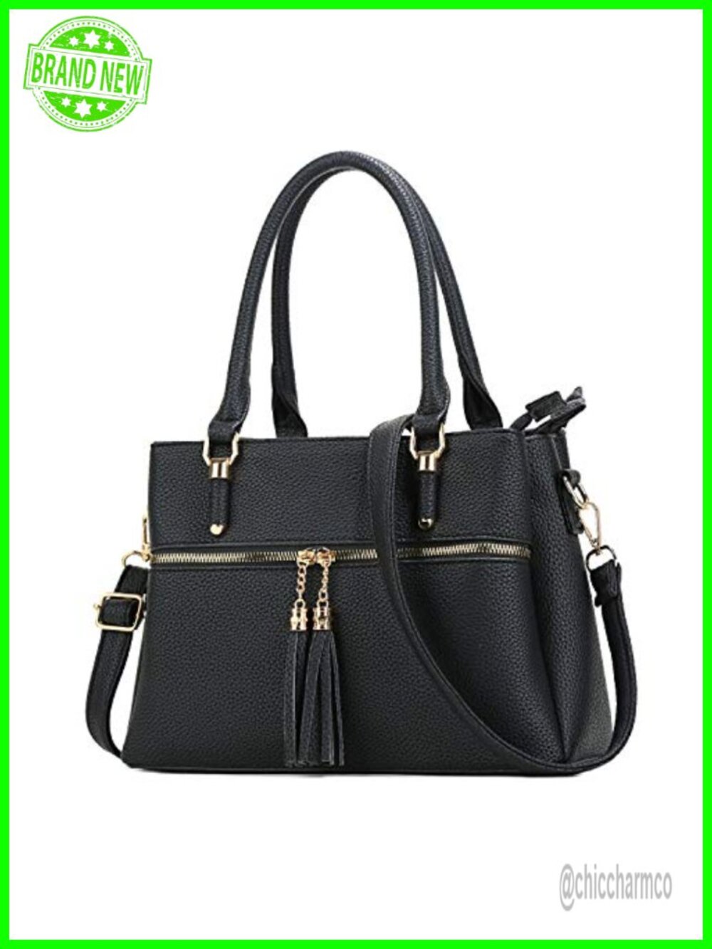 KKXIU PU Leather Satchel Handbag Top Handle Medium Purse